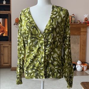 ♦️Merona Green pattern cardigan